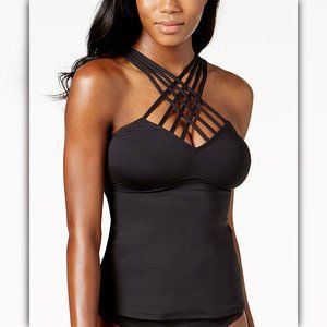 Kenneth Cole Strappy Tummy-Control Tankini Top